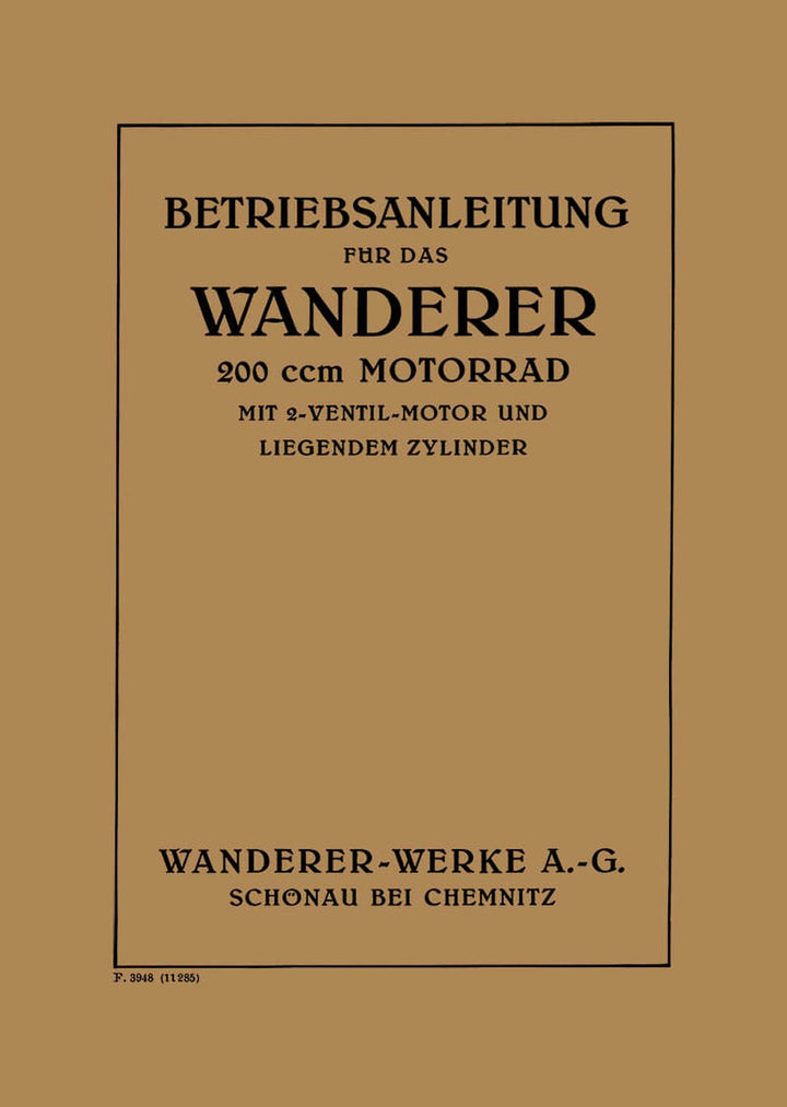 Wanderer 200 ccm Motorrad Betriebsanleitung, Buchcover