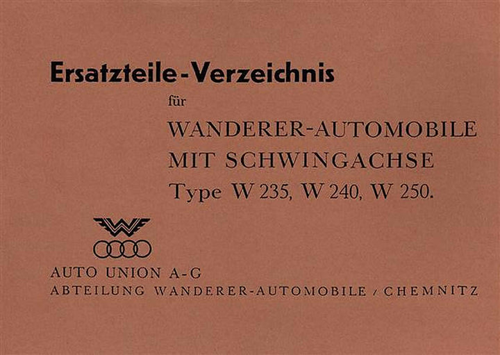 Wanderer W 235 / W 240 / W 250 Ersatzteilkatalog, Buchcover