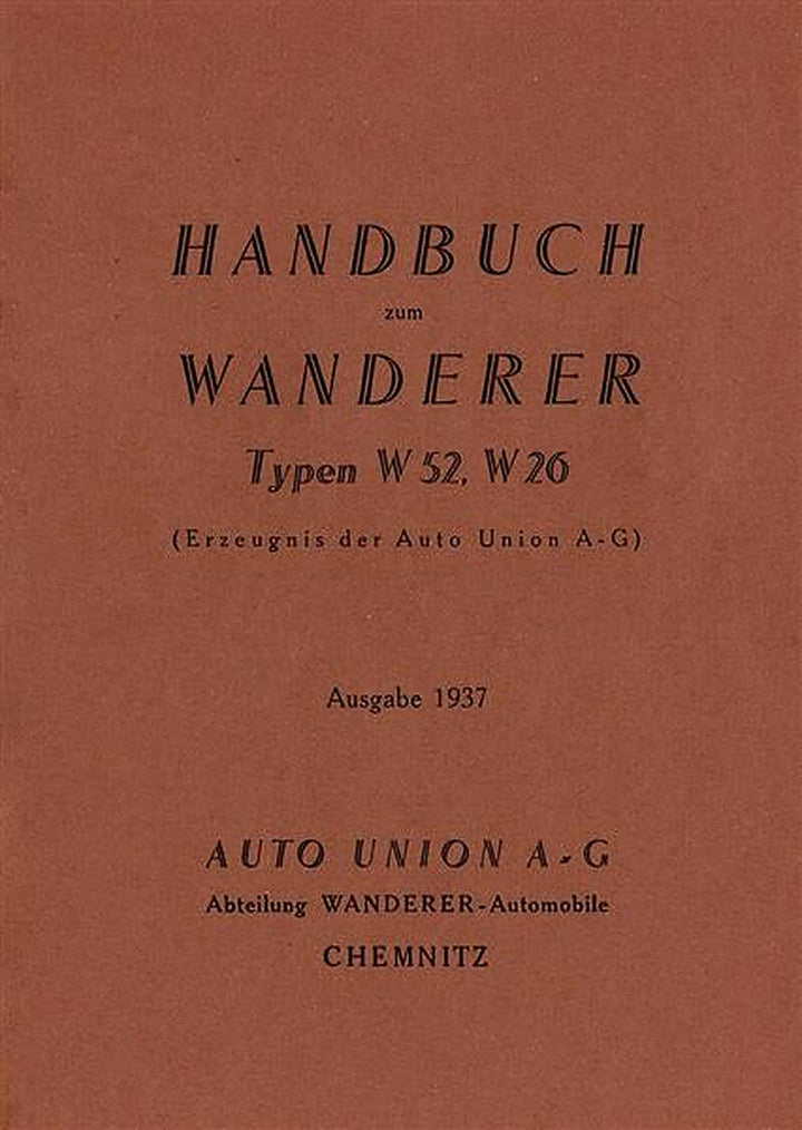 Wanderer W52 und W26 Bedienungsanleitung, Buchcover