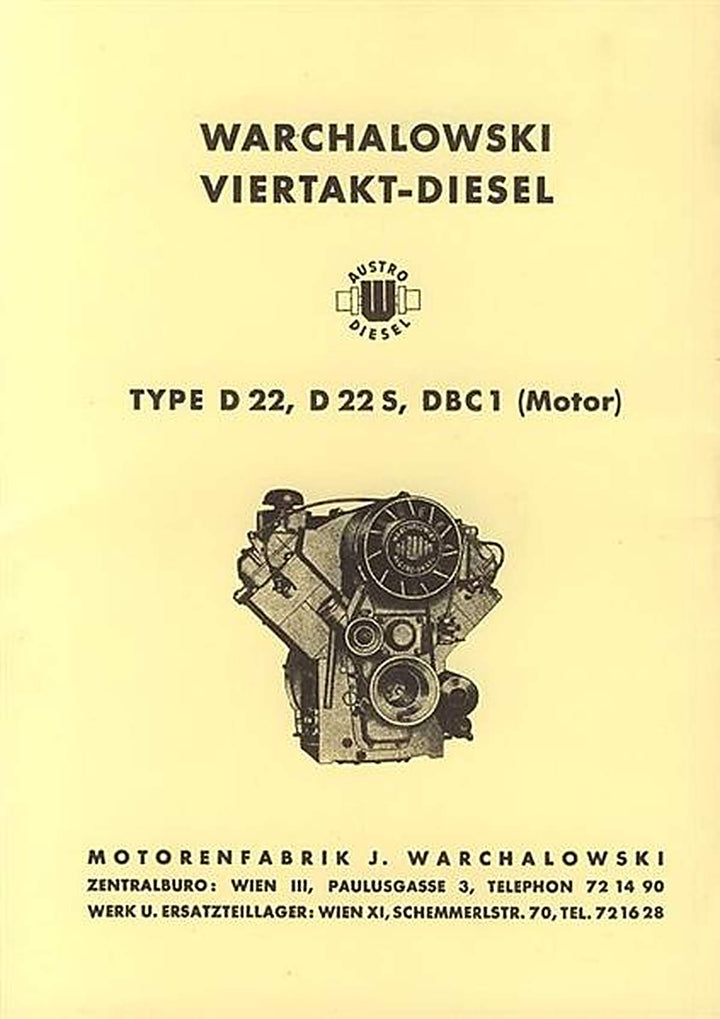 Warchalowski D22, D22S, DBC1 Betriebsanleitung und Ersatzteilkatalog, Buchcover