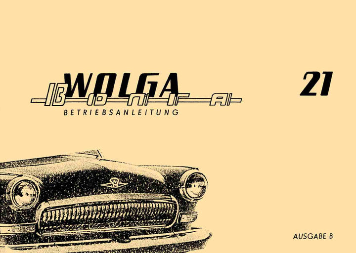 Wolga Typ 21 Betriebsanleitung, Buchcover