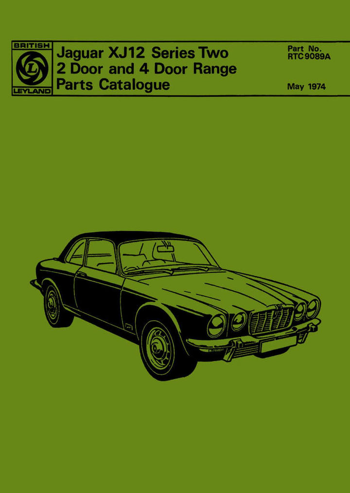 Jaguar XJ12 Series Two Parts Catalogue, Buchcover