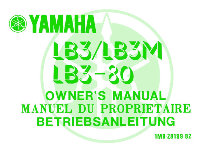 Yamaha Bop LB3 LB3M LB3-80 Betriebsanleitung, Buchcover