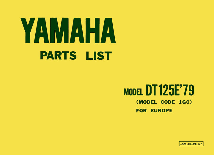 Yamaha DT 125 E, Ersatztteilkatalog, Buchcover
