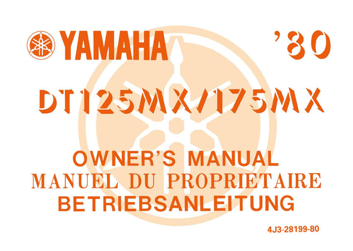 Yamaha DT125MX und DT175MX Betriebsanleitung, Buchcover