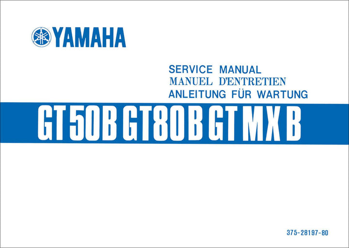 Yamaha GT50B, GT80B und GTMXB, Anleitung für Wartung, Buchcover