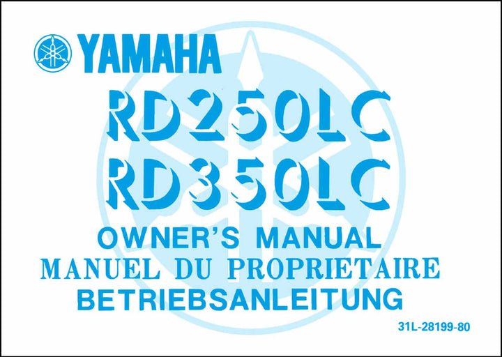 Yamaha RD 250 LC, RD 350 LC, Betriebsanleitung, Buchcover