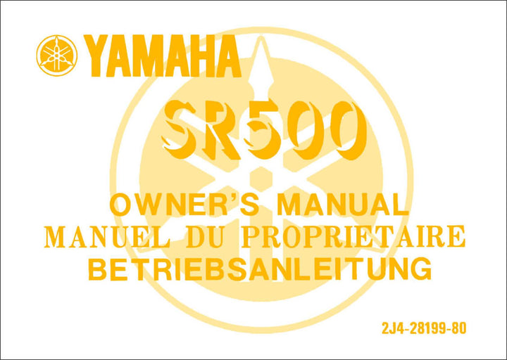 Yamaha SR 500, Betriebsanleitung, Buchcover