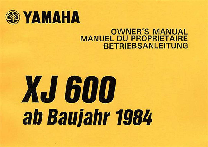 Yamaha XJ600 Bedienungsanleitung, Buchcover