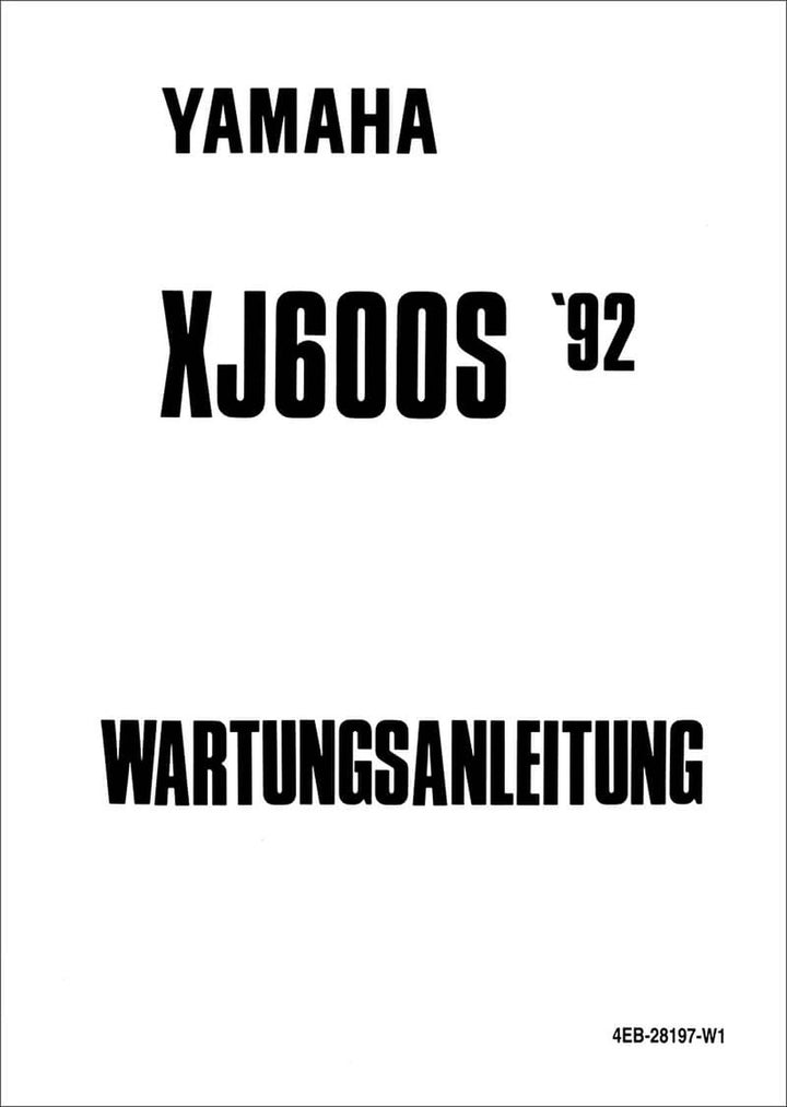 Yamaha XJ 600 S Wartungsanleitung, Buchcover