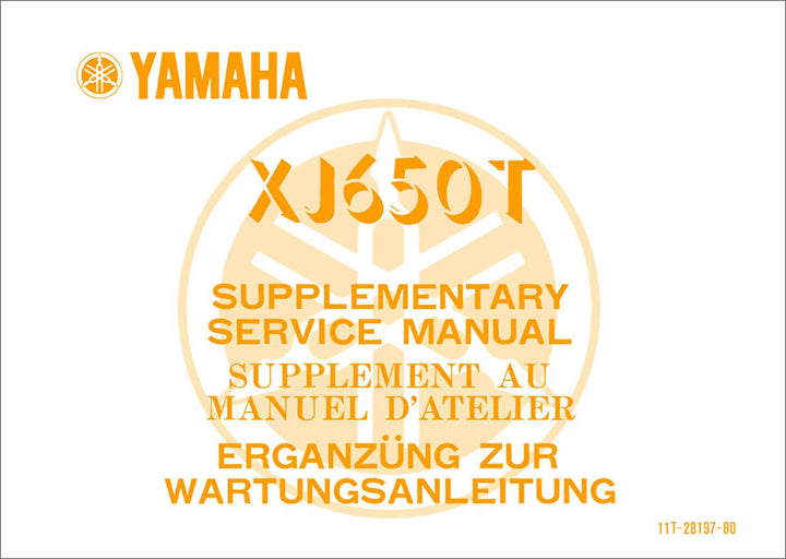 Yamaha XJ 650 T, Ergänzung zur Wartungsanleitung, Buchcover