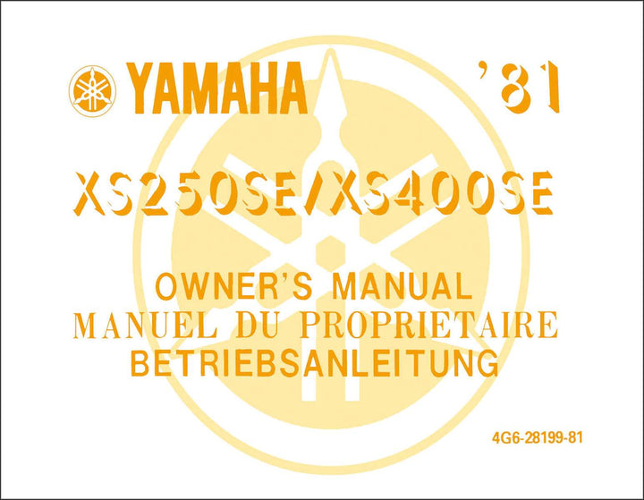 Yamaha XS250SE und XS400SE, Betriebsanleitung, Buchcover