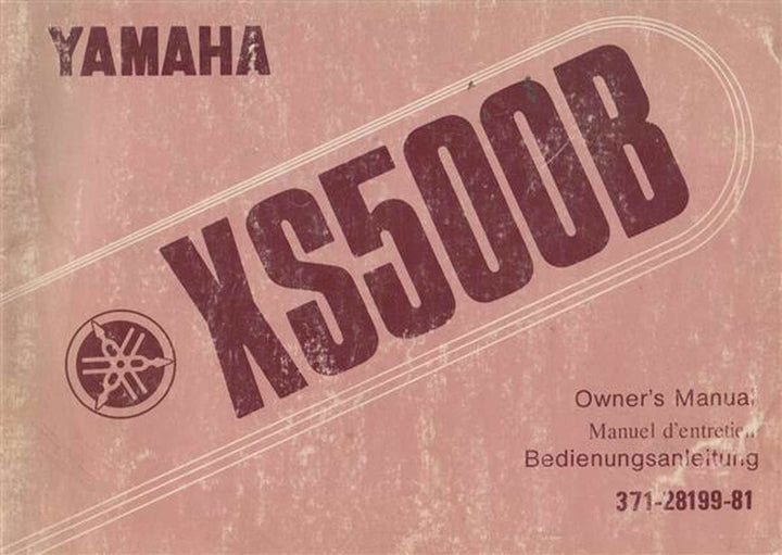 Yamaha XS500B Bedienungsanleitung, Buchcover