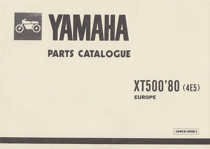 Yamaha XT 500 Modell 1980 (Europa), Parts Catalogue, Buchcover