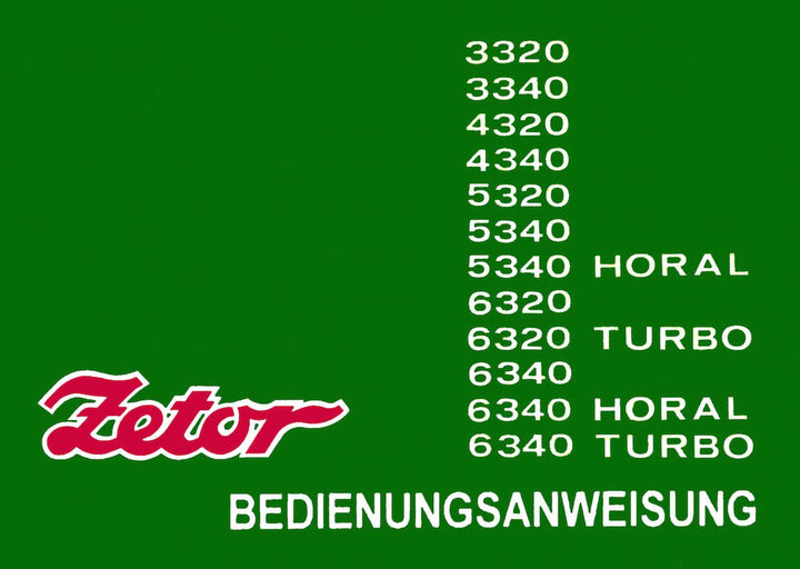 Zetor 3320, 3340, 4320, 4340, 5320, 6340 Betriebsanleitung, Buchcover