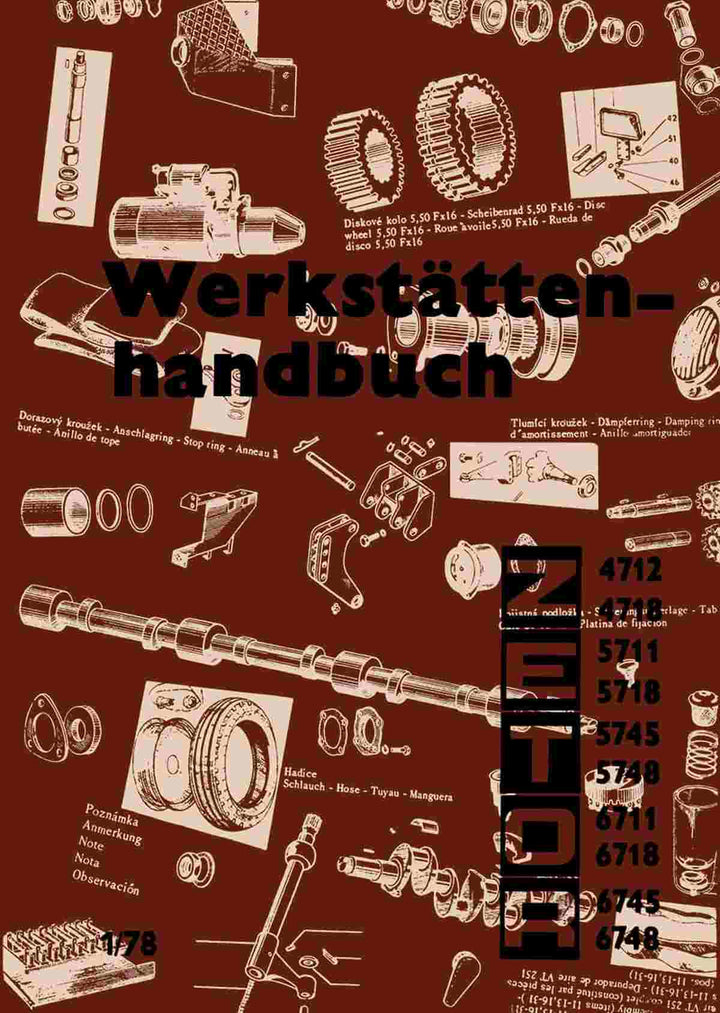 Zetor 4712, 4718, 5711, 5718, 5745, 5748, 6711, 6718, 6745, 6748 Werkstättenhandbuch, Buchcover