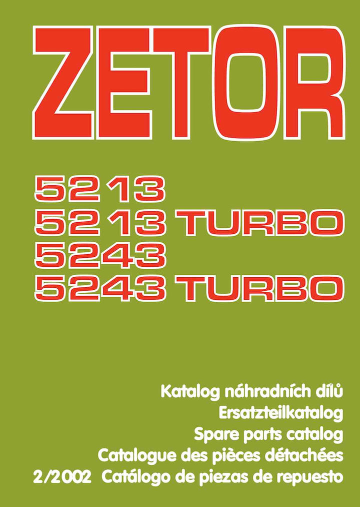 Zetor 5213, 5213 Turbo, 5243, 5243 Turbo Ersatzteilkatalog, Buchcover