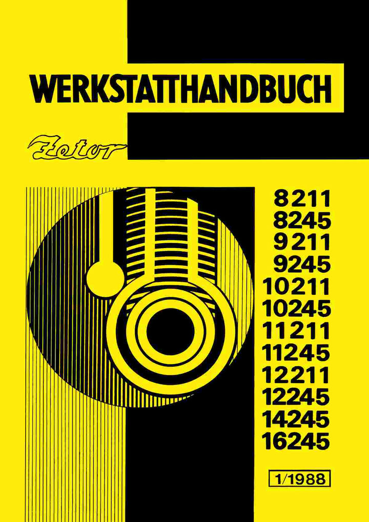 Zetor 8211, 8245, 8211, 9245, 10211, 10245, 11211, 11245, 12211, 12245, 14245, 16245 Werkstatthandbuch, Buchcover