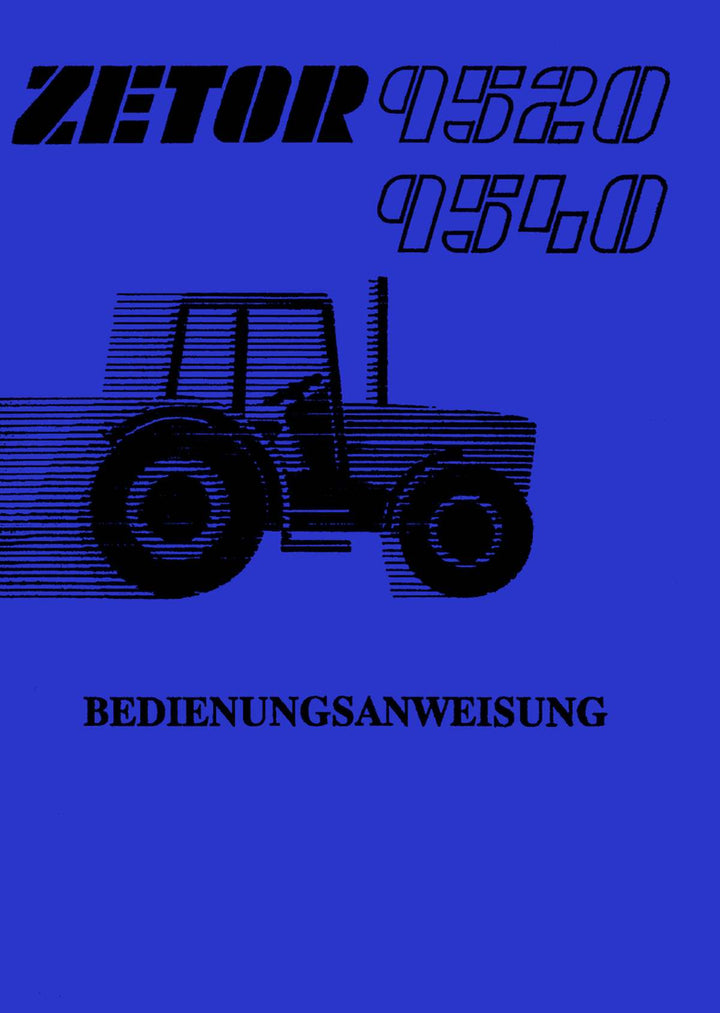 Zetor 9520 und 9540 Betriebsanleitung, Buchcover