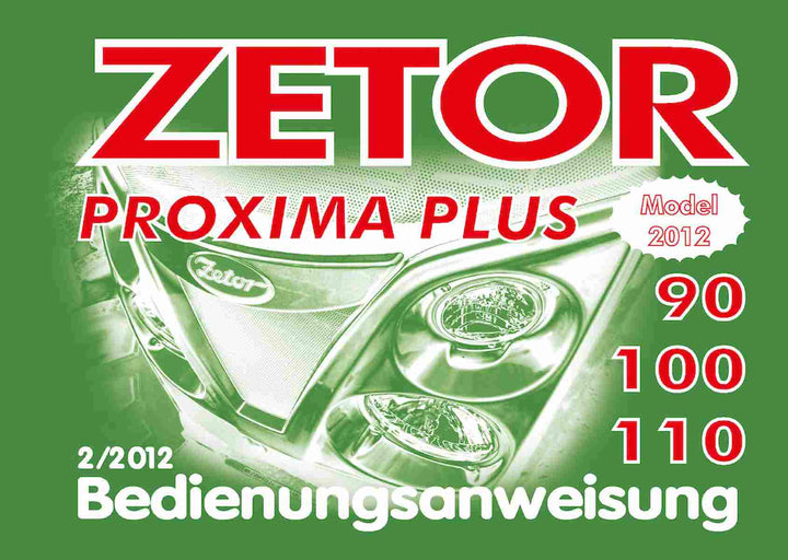Zetor Proxima Plus 90, 100, 110 Bedienungsanweisung, Buchcover