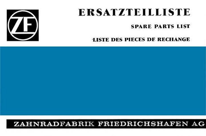 ZF Synchroma S4-60, Ersatzteilliste, Buchcover