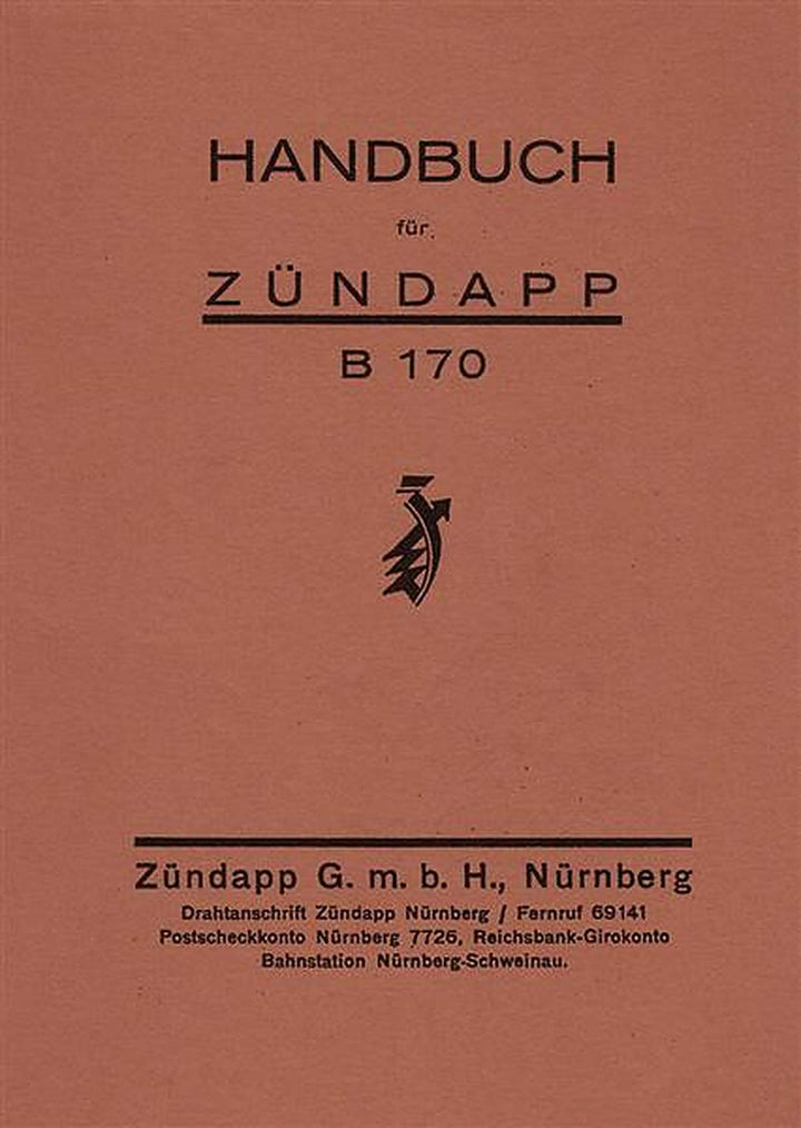 Zündapp B170 Betriebsanleitung, Buchcover