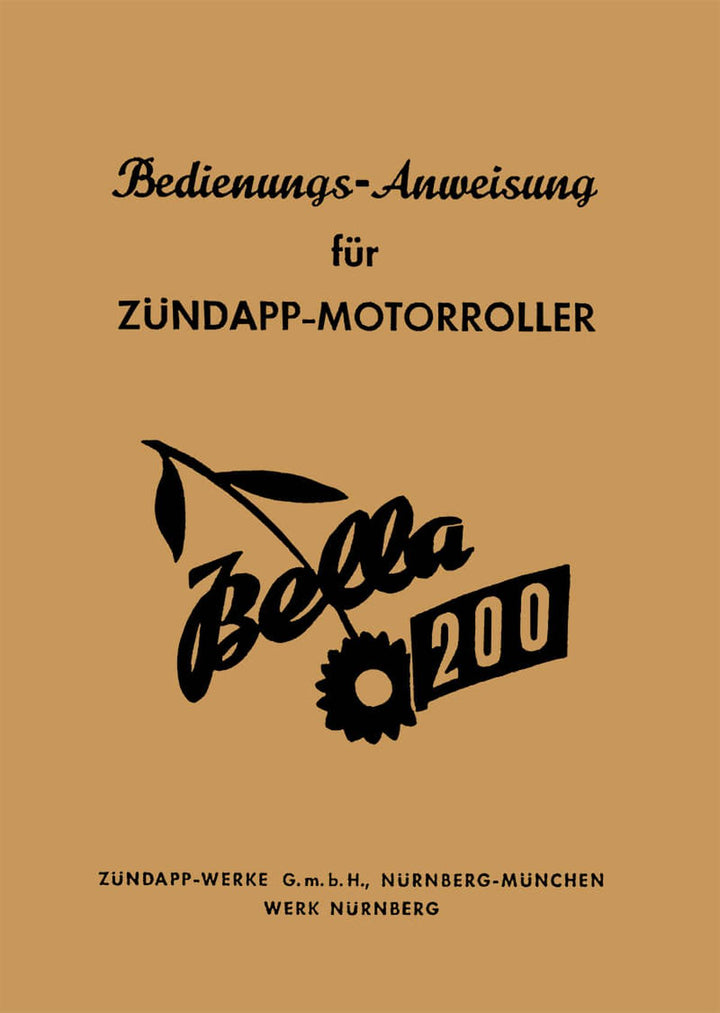 Zündapp Bella R200 Betriebsanleitung, Buchcover