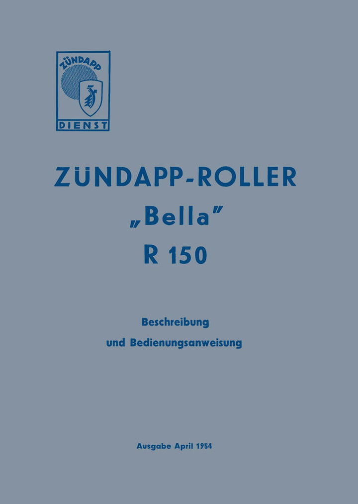 Zündapp Bella R150 Bedienungsanleitung, Buchcover