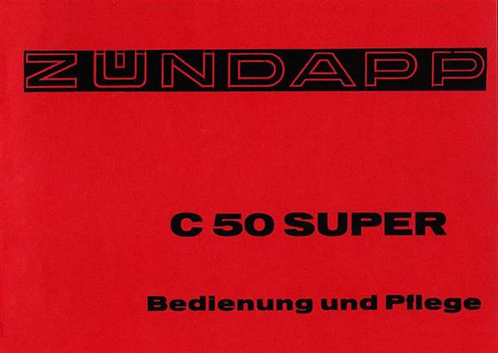 Zündapp C50 Super Betriebsanleitung, Buchcover
