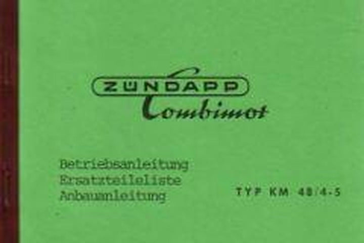 Zündapp Combimot Typ KM 48/4-5 Betriebsanleitung und Ersatzteilkatalog, Buchcover