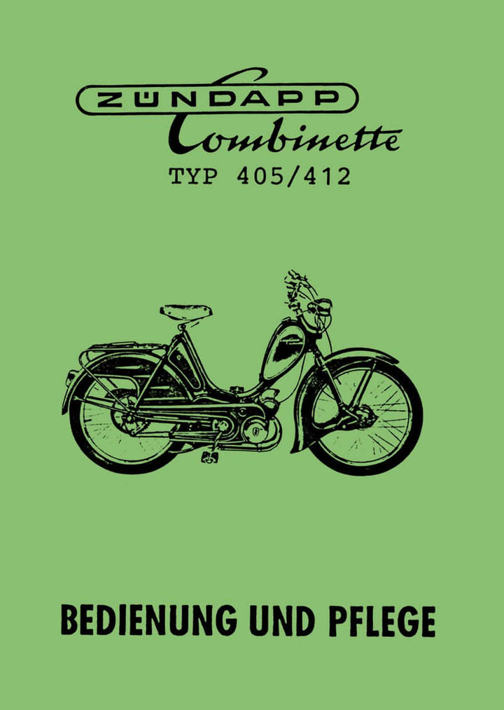 Zündapp Combinette 405 und 412 Betriebsanleitung, Buchcover
