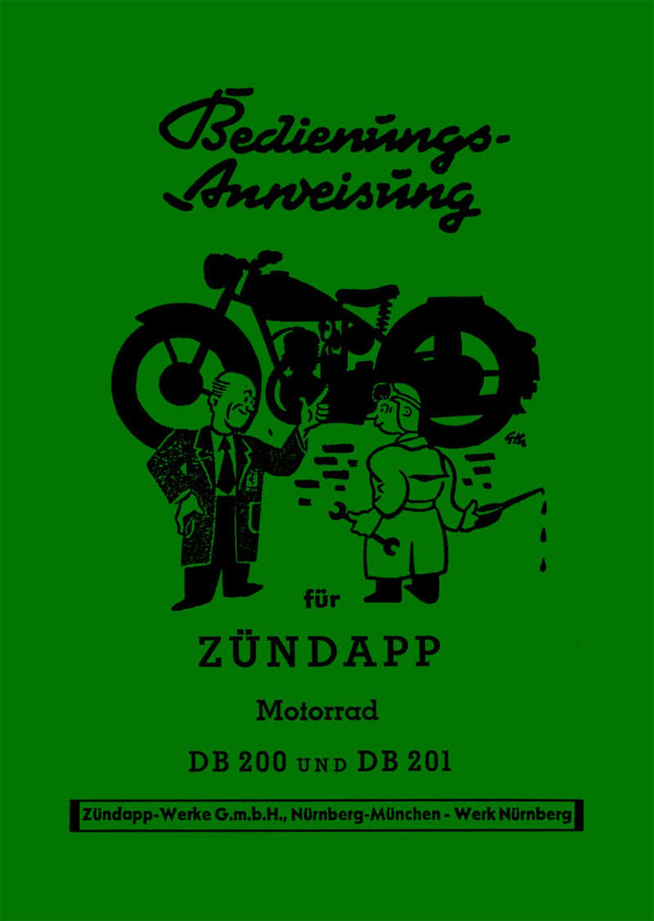 Zündapp DB200 und DB201 Betriebsanleitung, Buchcover
