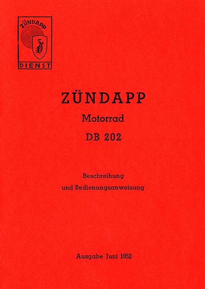 Zündapp DB202 Betriebsanleitung, Buchcover