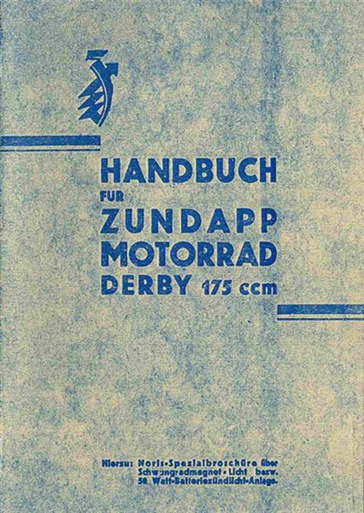 Zündapp Derby 175 (DB 175) Betriebsanleitung, Buchcover