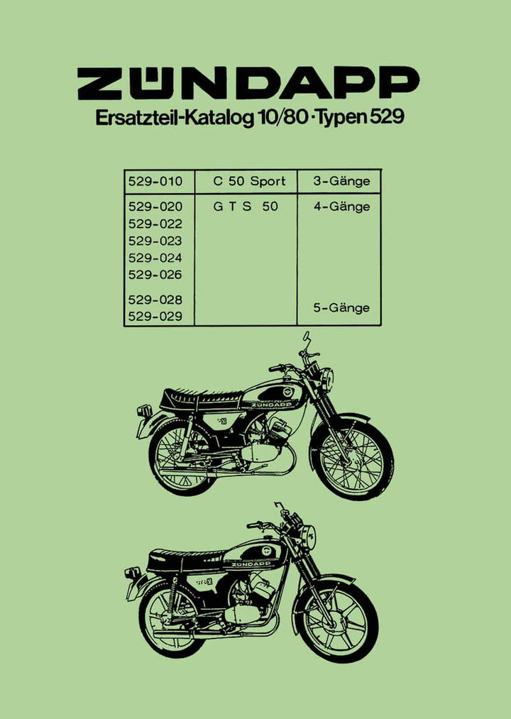 Zündapp C 50 Sport / GTS 50 Ersatzteilkatalog, Buchcover
