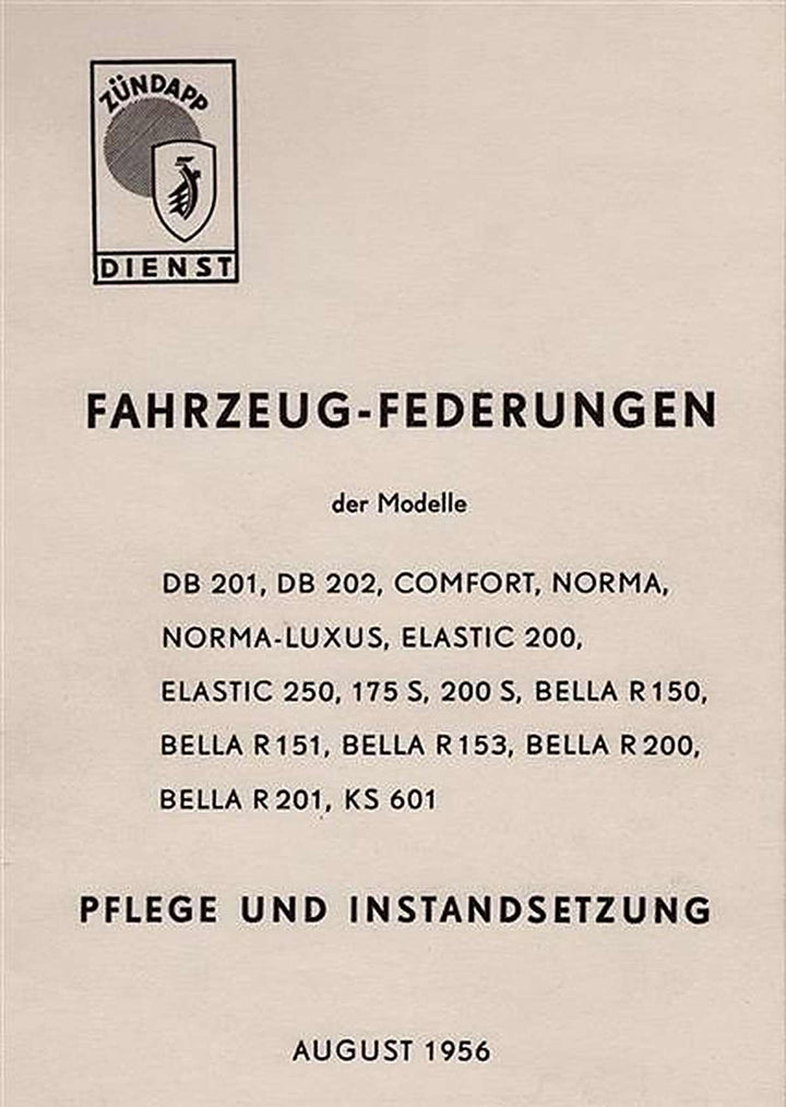 Zündapp Fahrzeug-Federungen / Pflege und Instandsetzung, Buchcover
