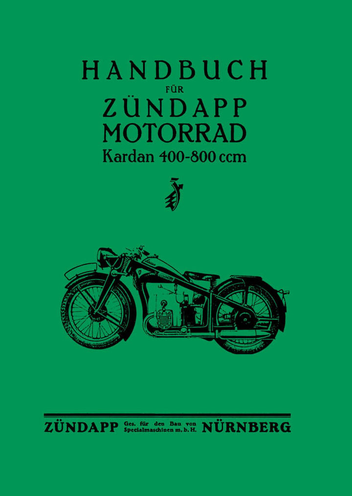 Zündapp K400 K500 K600 K800 Kardan Betriebsanleitung, Buchcover