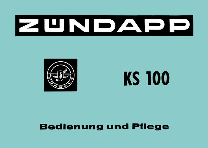 Zündapp KS100 Betriebsanleitung, Buchcover