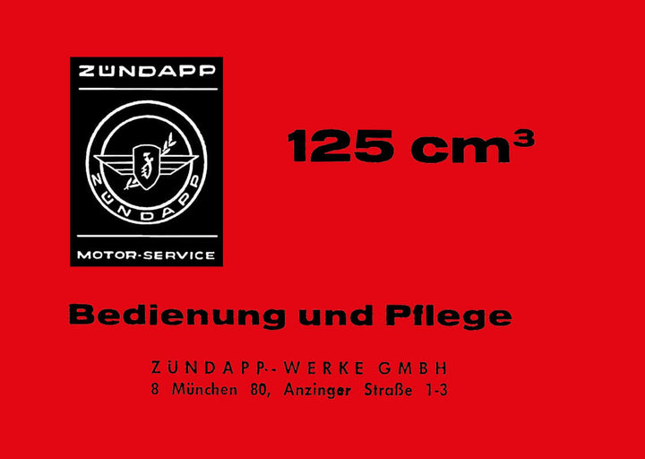 Zündapp KS 125 Sport Betriebsanleitung, Buchcover