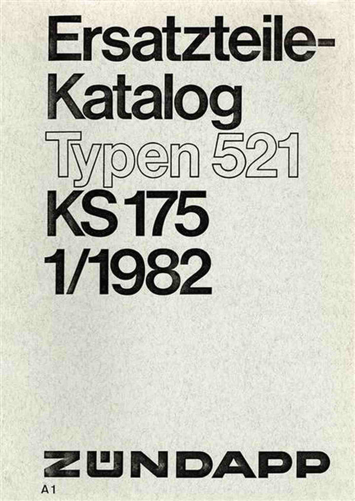 Zündapp KS175 - Typen 521 Ersatzteilkatalog, Buchcover