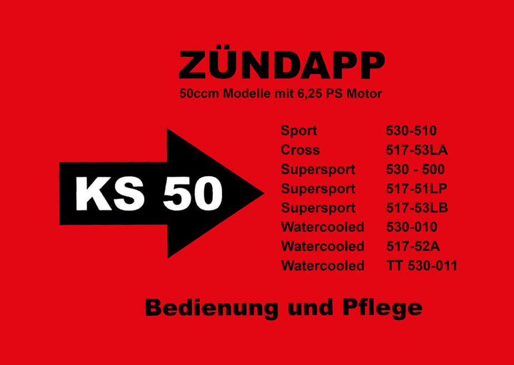 Zündapp KS50 Sport Cross Super-Sport Betriebsanleitung, Buchcover