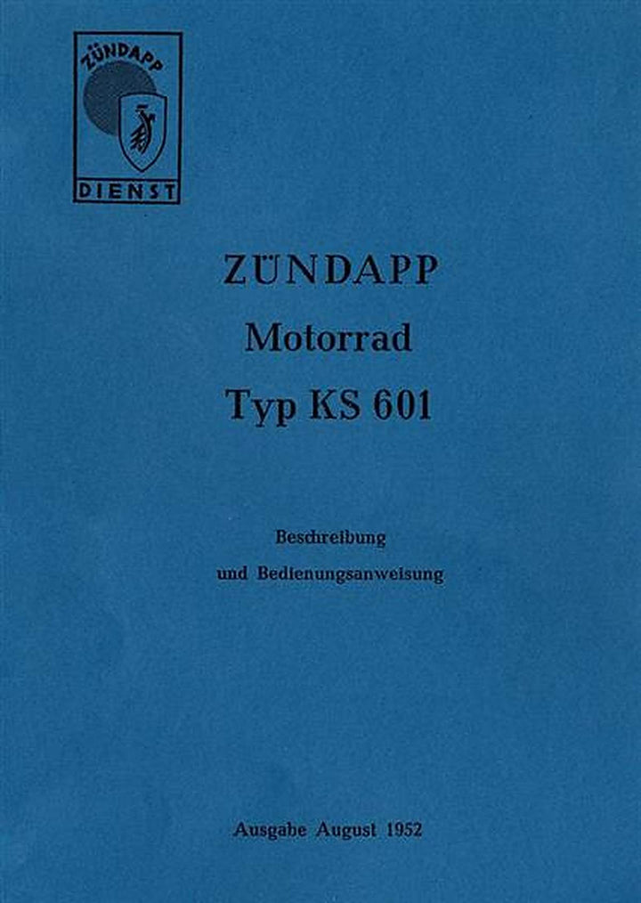 Zündapp KS601 Betriebsanleitung, Buchcover