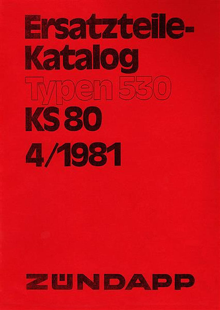 Zündapp KS80 und KS80 Touring Ersatzteilkatalog, Buchcover