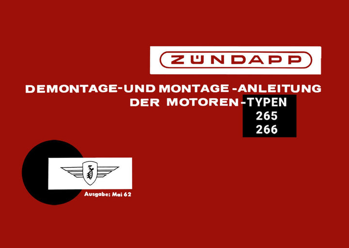 Zündapp 265 und 266 Motoren Montage und Demontage, Buchcover