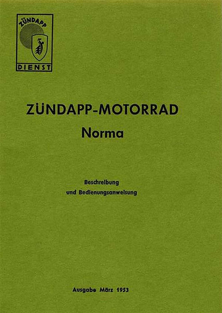 Zündapp Norma Betriebsanleitung, Buchcover