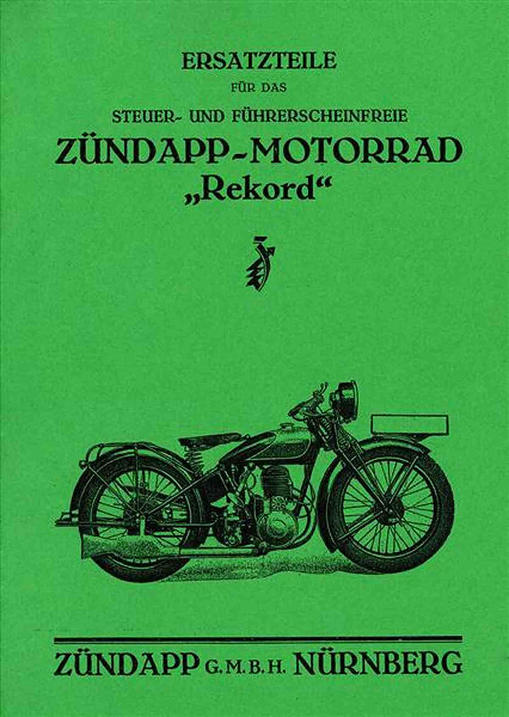 Zündapp Rekord Ersatzteilkatalog, Buchcover