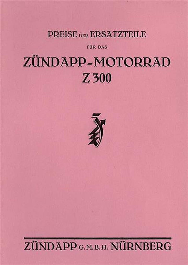 Zündapp Z300 Ersatzteilkatalog, Buchcover